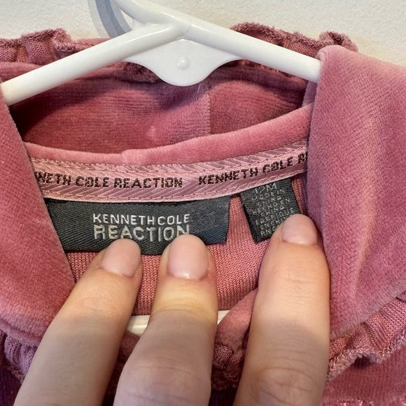 Kenneth Cole Reaction baby girl velour zip hoodie, 12M - Picture 5 of 6